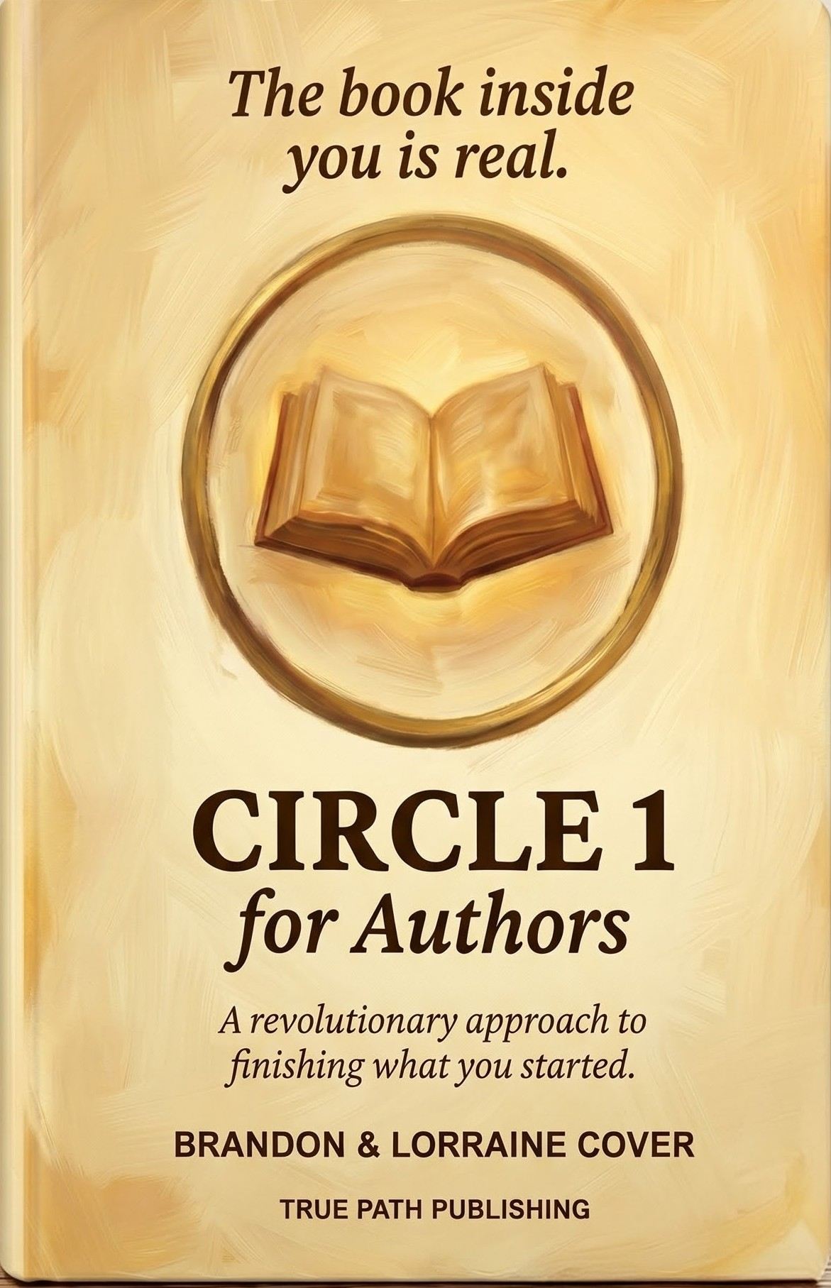 Circle 1 for Authors — book cover with the painterly gold mark and 'From heart to shelf' subtitle